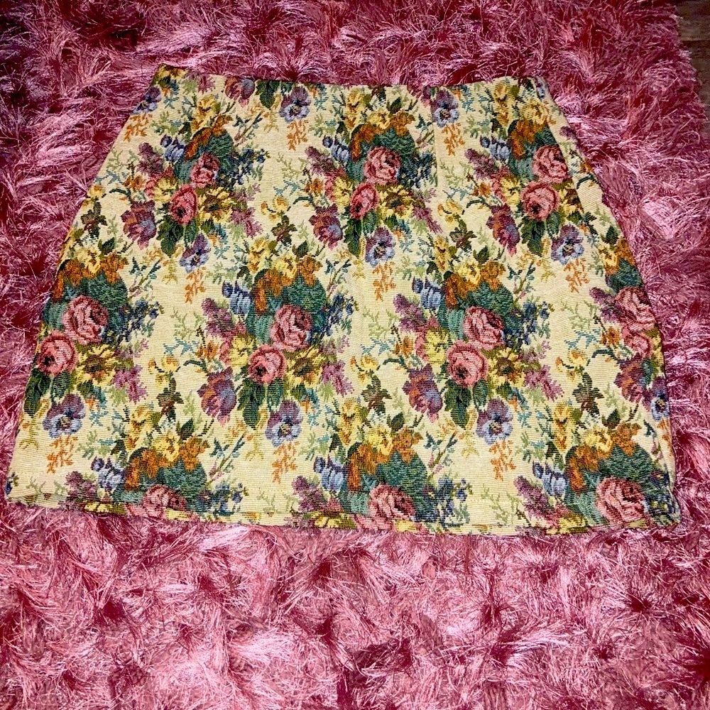 multi colored flower skirt